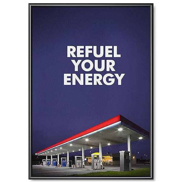 Showdown Displays Klapprahmen A0 Gehrungsecken 25 mm Profil farbig schwarz, 87.2x122x1.1 cm Image