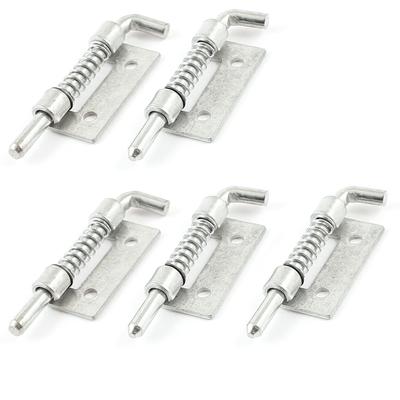 5 PCS Fixed Type Spring Loaded Barrel Bolt Latch Silver Tone - Silver Tone