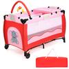 Pink Baby Crib Playpen Playard Pack Travel Infant Bed Foldable - 8.4'' x 25.6'' x 30''