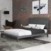 Hillsdale Furniture Muellen Upholstered Platform Bed with 2 Dual USB Ports, Graphite Gray Vinyl