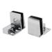 3mm-5mm Thick Metal Glossy Wall Mount Glass Door Hinges Clamps Clips 1pairs - Silver Tone