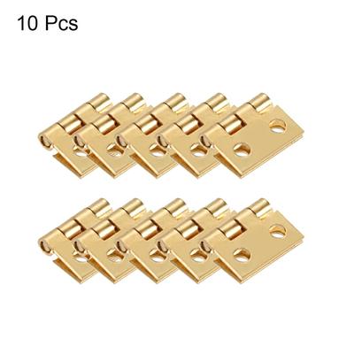 0.32" Mini Hinge Jewelry Case Wooden Box Hinges Fittings Golden Plain 10pcs