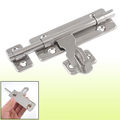 5.5" Long Home Office Security Padlock Clasp Stainless Steel Barrel Bolt - Silver Tone