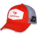 Men's Checkered Flag Orange/Gray Bubba Wallace DoorDash Vintage Patch Snapback Adjustable Hat