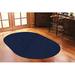 Navy Oval 7' x 9' Area Rug - Wade Logan® Analiese Collection Solid Color Indoor Outdoor Area Rugs 108.0 x 84.0 x 0.3 in blue/Polypropylene | Wayfair