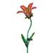 One Red and One Pink Solar Tiger Lily Stake