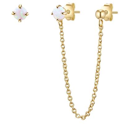 Glanzstücke München - Ohrstecker Sterling Silber Opal (synth.) in Gelbgold Ohrringe 1 ct Damen (49.99 € / 1 ct) Image
