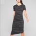 Athleta Dresses | Athleta Downtown Dress Black Gray Ruched Waist And Knee | Color: Black/Gray | Size: S