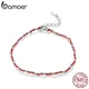 Bamoer – Bracelet noir et rouge avec chaîne de perles en argent Sterling 925 pour femmes cadeau de