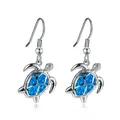 Boucles d'oreilles bohèmes classiques avec opale de feu bleue pour femmes boucles d'oreilles