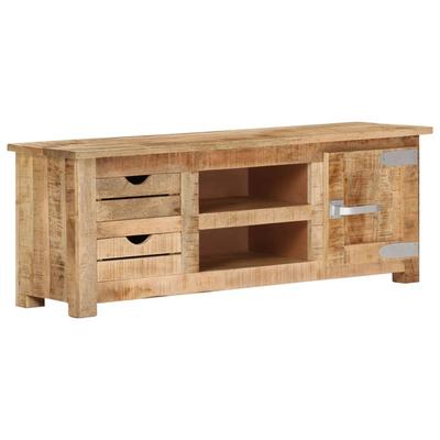 vidaXL TV Stand 43.3"x11.8"x15.7" Rough Mango Wood - 43.3" x 11.8" x 15.7"