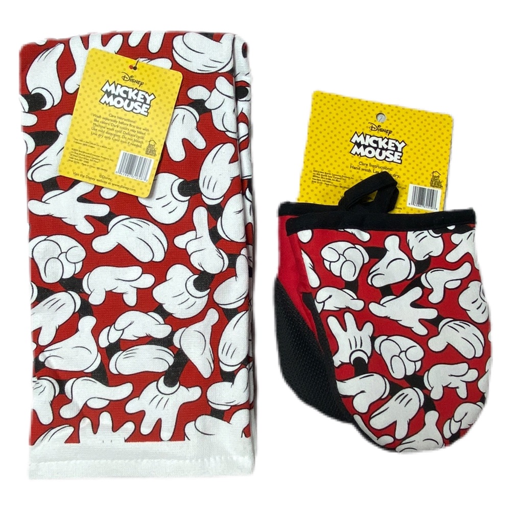 Disney Kitchen | Disney Mickey Kitchen Bundle. Kitchen Towels & Oven Mitts | Color: Black/Red | Size: Os
