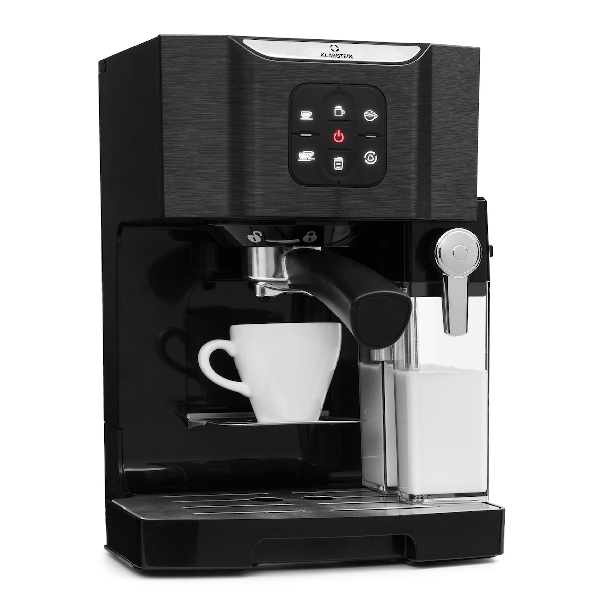 Klarstein BellaVita Kaffeemaschine 3-in-1 1450 W 20 Bar Milchschäumer Schwarz-Metallic Image