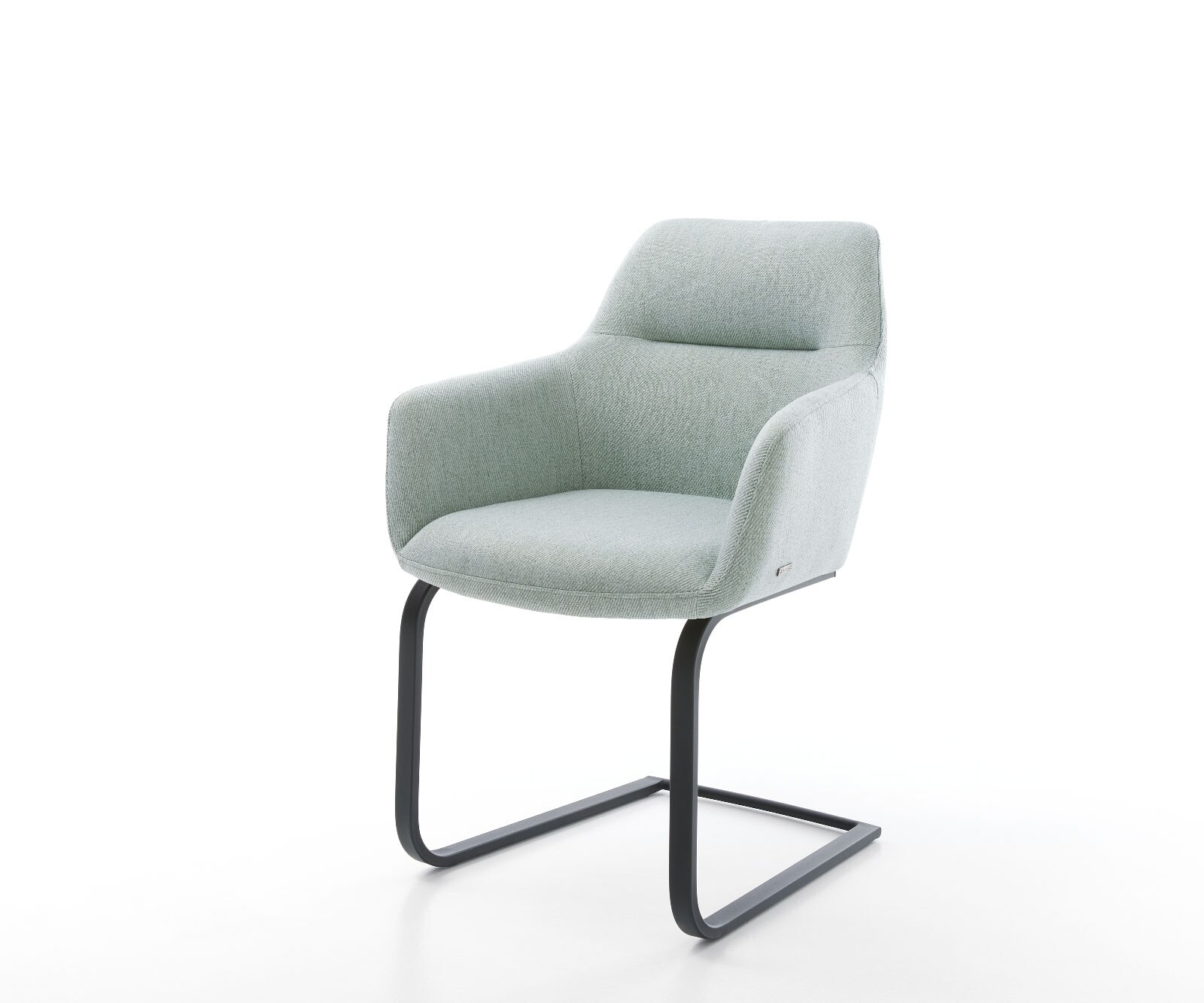 DELIFE Freischwinger Pejo-Flex Stripes Mint Freischwinger flach Schwarz Taschenfederkern, Esszimmerstühle Image