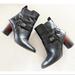 Coach Shoes | Coach Black Leather Motorcycle Heeled Ankle Booties 7 | Color: Black | Size: 7