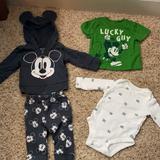 Disney Matching Sets | Like New/Euc Disney Mickey Mouse Baby Boy 3m Clothing Bundle Set! | Color: Black/Green | Size: 3mb