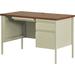 Lorell Fortress Series Mahogany Laminate Top Executive Desk Wood/Metal in Black/Brown/Gray | 29.5 H x 24 W x 45 D in | Wayfair LLR66947