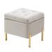 Everly Quinn 16.5" Wide Velvet Tufted Square Storage Ottoman w/ Storage Velvet in Yellow | 16.5 H x 16.5 W x 16.5 D in | Wayfair