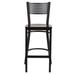 Flash Furniture Miranda Grid Back Metal Restaurant Barstool Wood/Metal in Brown | 42.25 H x 19 W x 19.5 D in | Wayfair