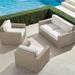 Palermo 3-pc. Loveseat Set in Dove Finish - Sand with Canvas Piping - Frontgate