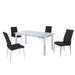 Somette 5-Piece Dining Set with Glass Table & Upholstered Chairs