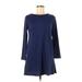 H&M Casual Dress - Shift: Blue Solid Dresses - Women's Size Medium