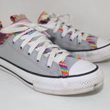 Converse Shoes | Converse Ladies Gray And Multicolor Low Top Sneakers Sz Us 4 | Color: Gray/Pink | Size: 5