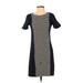 J.Crew Casual Dress - Shift: Blue Color Block Dresses - Women's Size 2