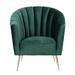 Barrel Chair - Everly Quinn Aanijah 32.28" W Barrel Chair Velvet/Metal/Fabric in Green | 34.84 H x 32.28 W x 30.31 D in | Wayfair