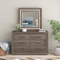 Greyleigh™ Hayle 6 Drawer 60" W Double Dresser w/ Mirror Wood in Brown/Gray | 78 H x 60 W x 16 D in | Wayfair CE7E4AD0CB9B4302A242465ED3EC33FE