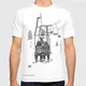 T-shirt vintage noir et blanc montagne du vents ski chaise snowboard photographie