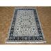 Hand Knotted Ivory Nain with Wool & Silk Oriental Rug (5'5" x 8'2") - 5'5" x 8'2"