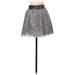 J.Crew Casual A-Line Skirt Mini: Gray Color Block Bottoms - Women's Size 0 - Print Wash