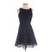 Finn & Clover Casual Dress - A-Line: Black Jacquard Dresses - Women's Size Small