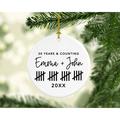 The Holiday Aisle® 20 Years & Counting Anniversary 20XX 20Th Wedding Ball Ornament Ceramic/Porcelain in Black | 2.8 H x 2.8 W x 0.01 D in | Wayfair