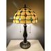 Canora Grey Bernfried Tiffany Style Table Lamp Gold Stained Glass Crystal Beans LED Bulbs Included H22" Resin/Glass in Yellow | Wayfair