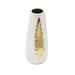 Mercer41 Large White Ceramic Tall Vase Gold Leaf Design Ceramic in White/Yellow | 16 H x 3.5 W x 3.5 D in | Wayfair