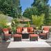 Bay Isle Home™ Grano 7 Piece Patio Rattan Sofa Seating Group w/ Cushions (Includes 2 Swivel Rocking Chairs) Synthetic Wicker/All | Wayfair