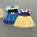 Robe de princesse Anna Elsa pour filles Blanche Neige costume de dessin animé en coton