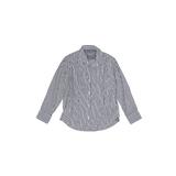 Rose Pistol Long Sleeve Button Down Shirt: Blue Checkered/Gingham Tops - Kids Boy's Size 6