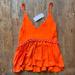 Anthropologie Tops | Mary & Mabel Pom Pom Flowy Top | Color: Orange | Size: S