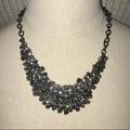 J. Crew Jewelry | J Crew Bezel-Gem Crystal Cluster Bib Necklace | Color: Black | Size: Os