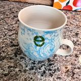 Anthropologie Kitchen | Anthropologie Initial Mug E Blue Cream | Color: Blue/Cream | Size: Os