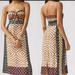Anthropologie Dresses | Geo Cut-Out Midi Dress Neutral Motif Size14 | Color: Brown/Yellow | Size: 14