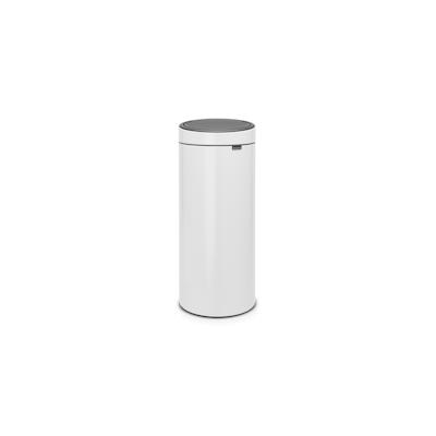 Brabantia Touch Bin, 30L Rund Kunststoff, Edelstahl Weiß