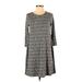 One Clothing Casual Dress - A-Line: Gray Chevron/Herringbone Dresses - Women's Size Small