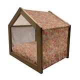 East Urban Home Gray Wood Dog House Wood House in Brown | 25.59 H x 29.53 W x 21.65 D in | Wayfair 840A1AF357994AF4A1DAA88B85FF1635