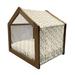 East Urban Home Cream Wood Dog House Wood House in Brown | 25.59 H x 29.53 W x 21.65 D in | Wayfair 6BA1393EB2CA492D876E28F9DA17B5E0