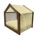 East Urban Home Yellow Wood Dog House Wood House in Brown | 22.44 H x 23.62 W x 17.72 D in | Wayfair 1B05C98913F244EA9CA3006EFEBD524B