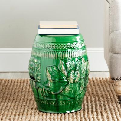 SAFAVIEH Paradise Dragon Jade Green Ceramic Decorative Garden Stool